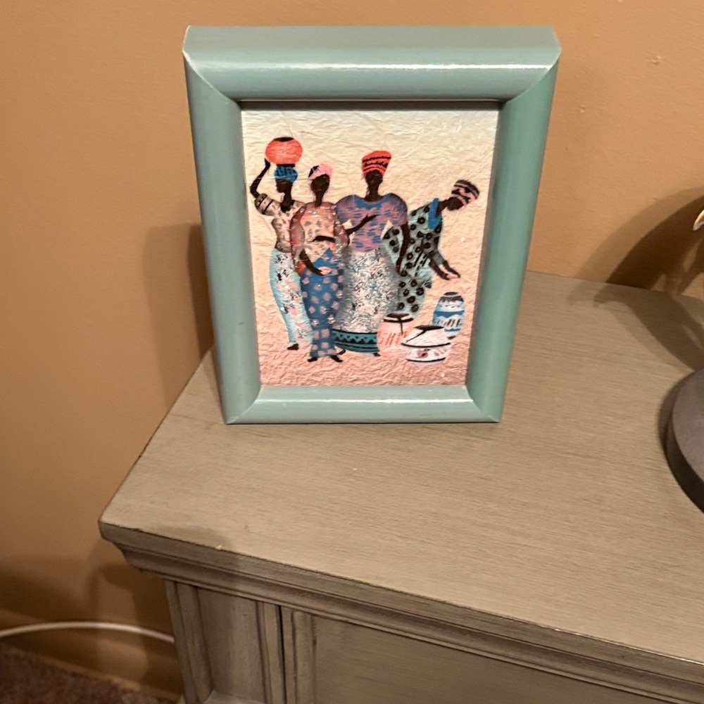 Framed Art with Teal Border